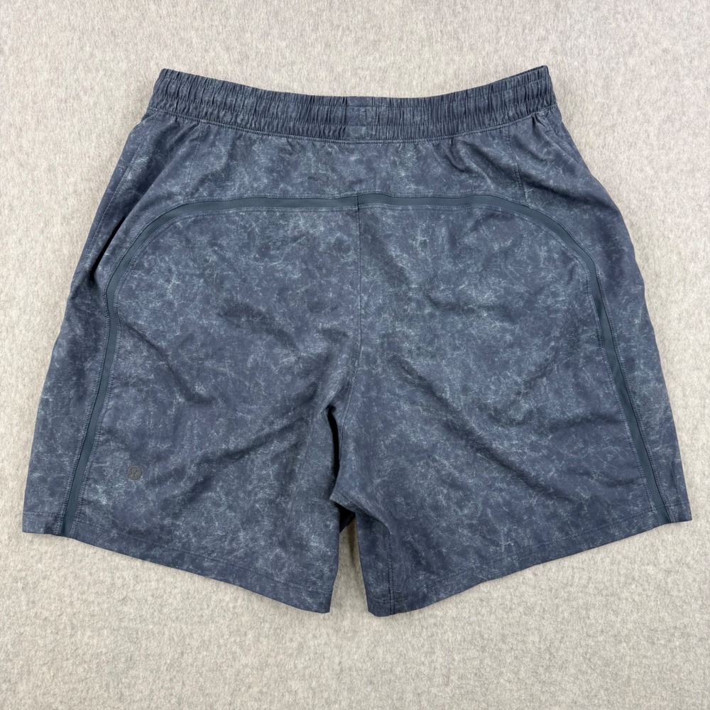 Lululemon Shorts Mens Large Blue Acid Wash Pace Breaker Linerless Athletic Gym